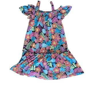 5/$15 Girls Monkey Bars Off The Shoulder Floral Ruffle Dress with Straps- Size 4
